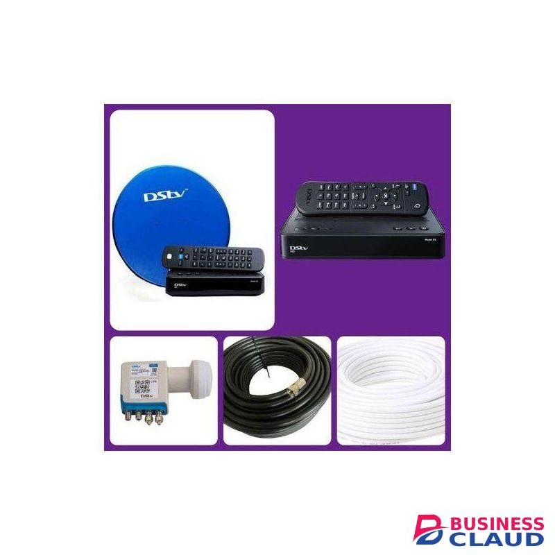 Dstv EXTRA VIEW FULL KIT (DSTV FULL KIT+EXTRA HD DECODER+SMART LNB+25M COXIAL CABLE BLACK/WHITE)