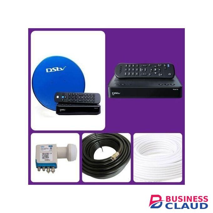 Dstv EXTRA VIEW FULL KIT (DSTV FULL KIT+EXTRA HD DECODER+SMART LNB+25M COXIAL CABLE BLACK/WHITE)