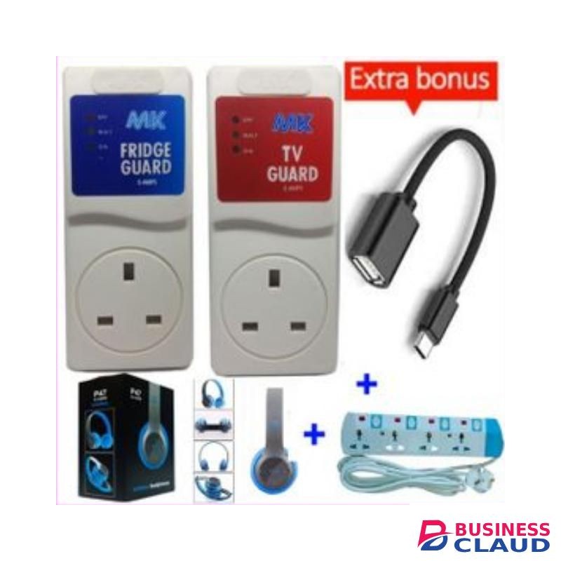 MK TV Guard+Fridge Guard+Headphones+4Way Extension+OTG Cable