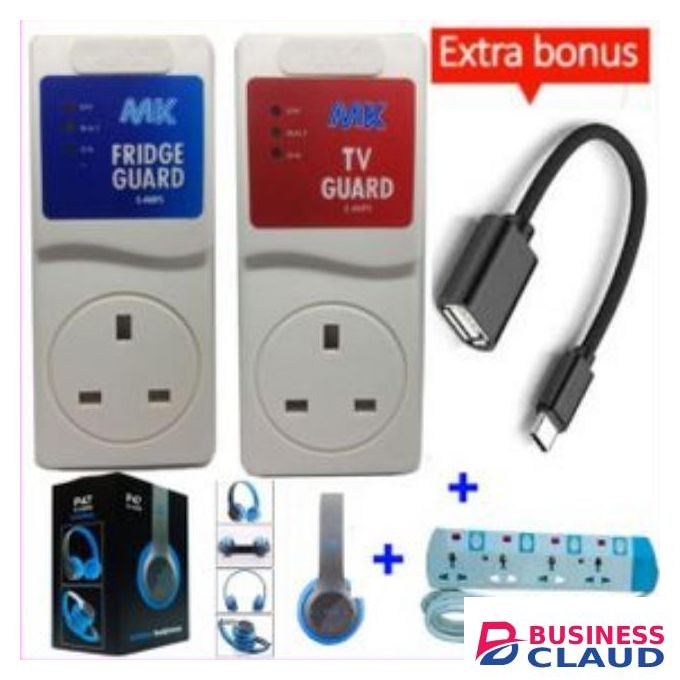 MK TV Guard+Fridge Guard+Headphones+4Way Extension+OTG Cable