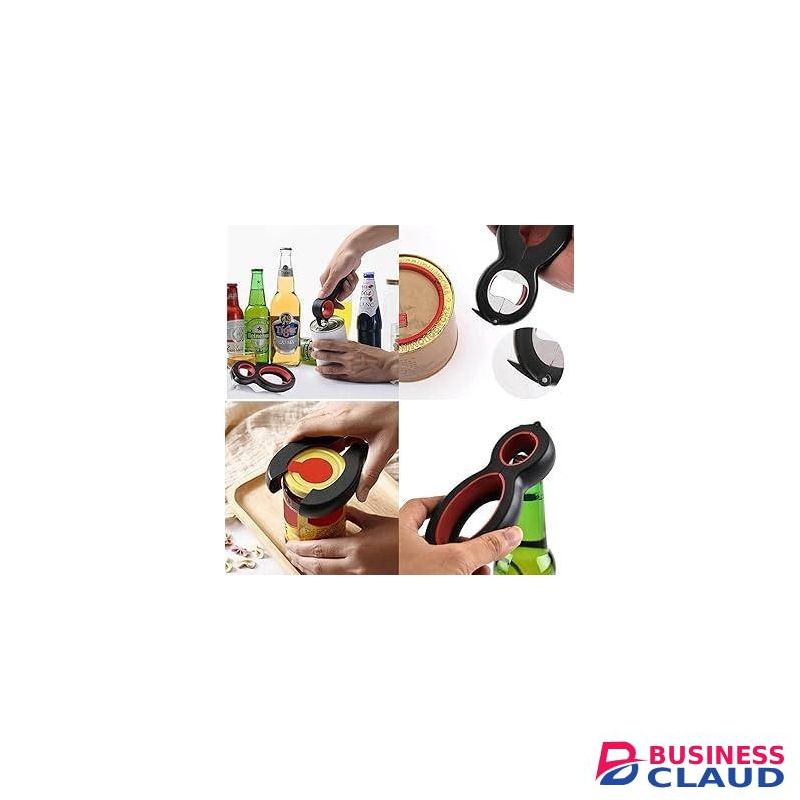 6-in-1 Multi-Functional Jar & Bottle Opener – Easy Grip Kitchen Tool for Jars, Cans, Soda & Pull Tabs – Ideal for Seniors & Arthritis Relief