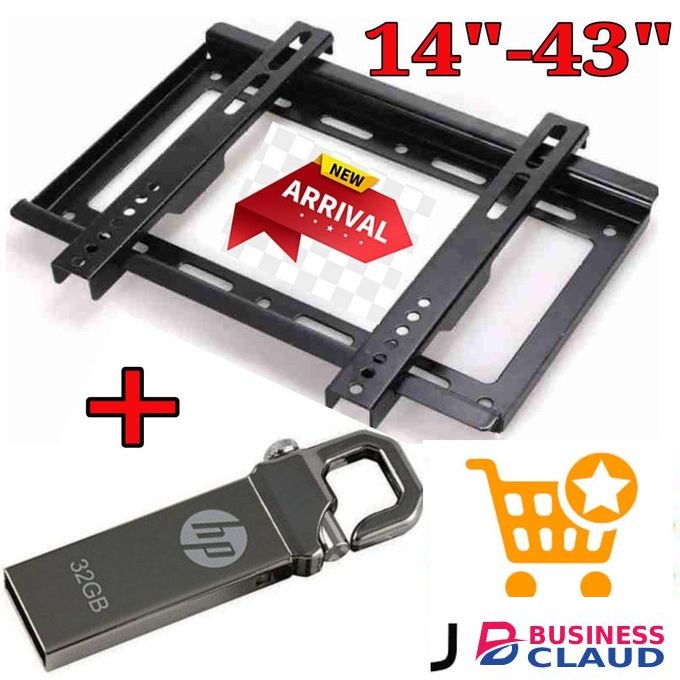 14,22,24,32,39,40,42 And43 Inch TV Wall Mounting Bracket +Free HP 32GB Flash Disk.