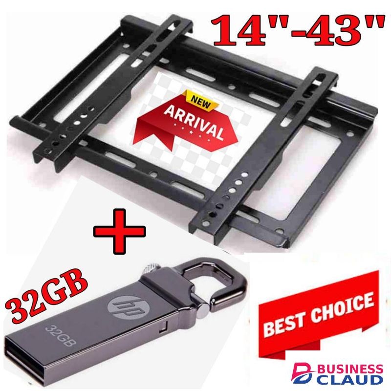 14,22,24,32,30,40,42 And 43 Inch TV Wall Mounting Bracket +Free HP 32GB Flash Disk.