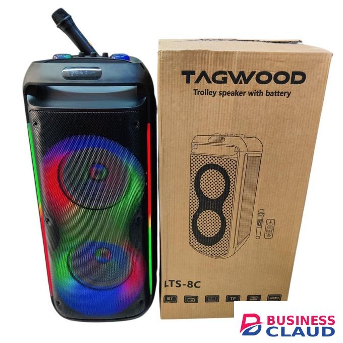 TAGWOOD Double Speaker Extra Powerful Bluetooth Trolley Speaker with Microphone (LTS-8C)
