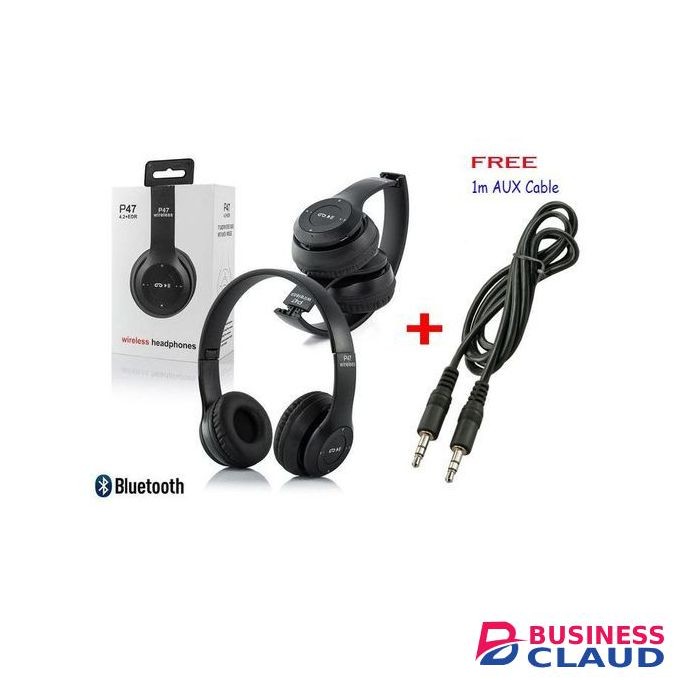 Portable Wireless Bluetooth Headphone & AUX Cable