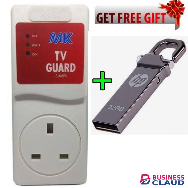 MK TV Guard Voltage Protector + 32GB Flash Disk