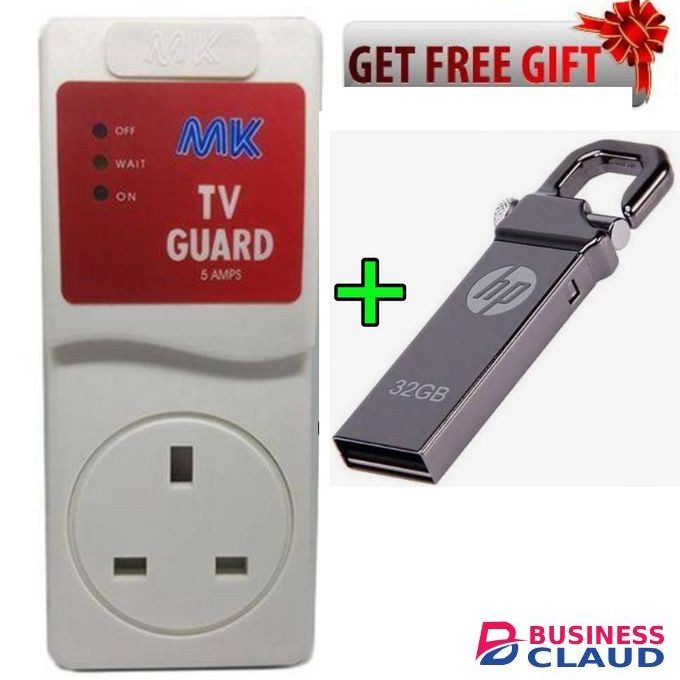 MK TV Guard Voltage Protector + 32GB Flash Disk