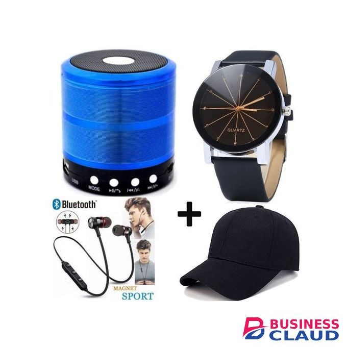 Robot Wster Mp3 Radio Mini Portable Bluetooth Speaker+Cap+ Watch +BT Earphones
