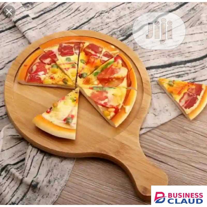 Bamboo Pizza Board Plate 50x35cm – Large Wooden Serving Tray for Pizza, Bread, Snacks & Kitchen Use – Eco-Friendly, Durable, Easy to Clean Cutting and Serving Board