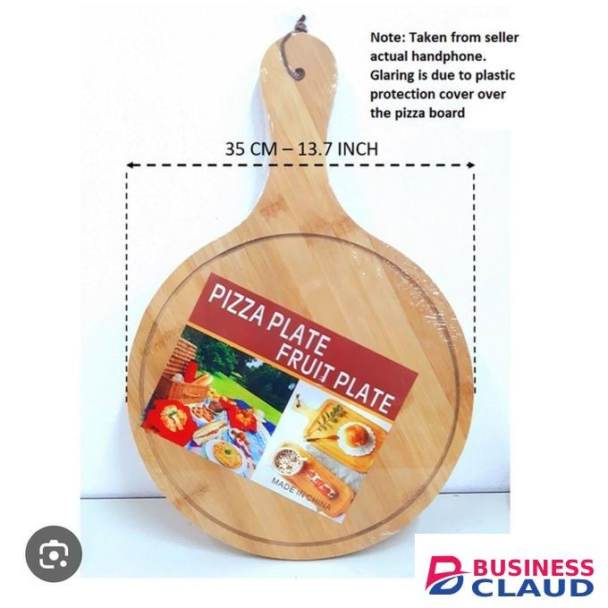 Bamboo Pizza Board Plate – Large 50x35cm Wooden Serving Tray for Pizza, Bread, Cheese, and Appetizers – Eco-Friendly, Durable, Non-Toxic, Heat-Resistant Cutting & Serving Board
