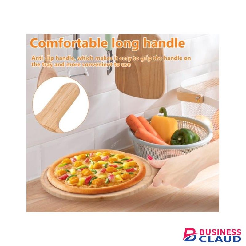 Bamboo Pizza Board Plate – Medium 40 × 26 cm Serving & Cutting Board medium size
