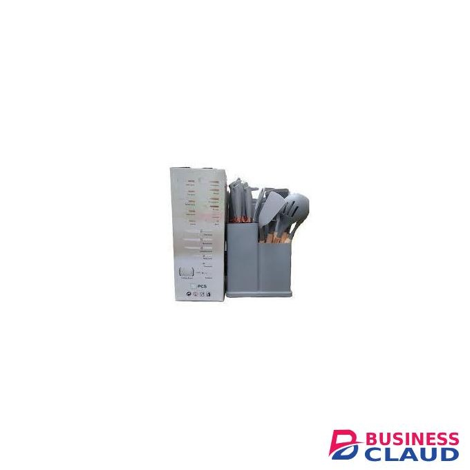 19 pcs Silicone Spoon Set, Knife Set and Chopping Board
