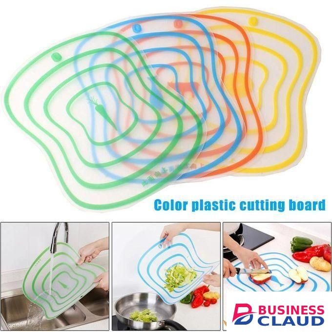 4Pcs Kitchen Non-Slip Plastic Cutting Boards Cut Chopping Board Portable Frosted Cutting Pad