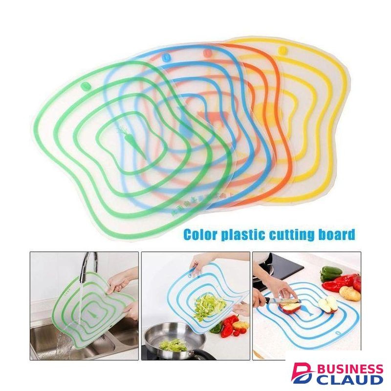 4Pcs Kitchen Non-Slip Plastic Cutting Boards Cut Chopping Board Portable Frosted Cutting Pad
