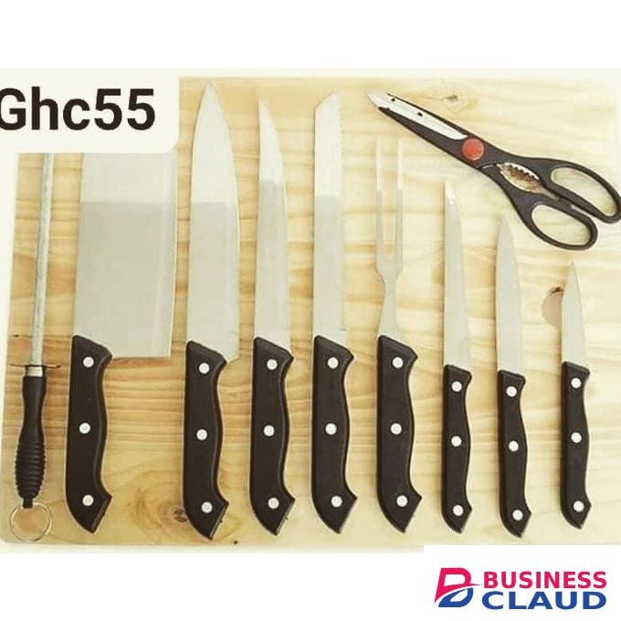 Wooden Chopping Board With Knife Set