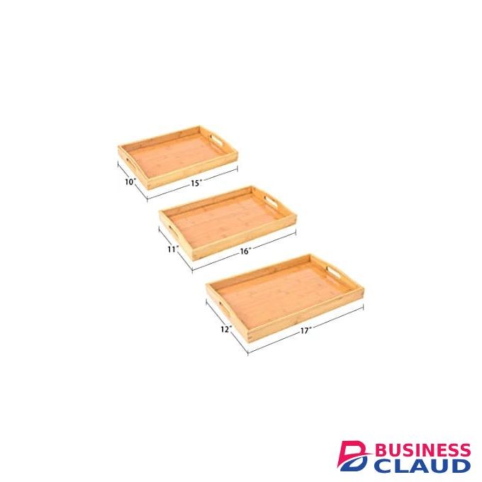 Bamboo Serving Tray - Set Of 3
