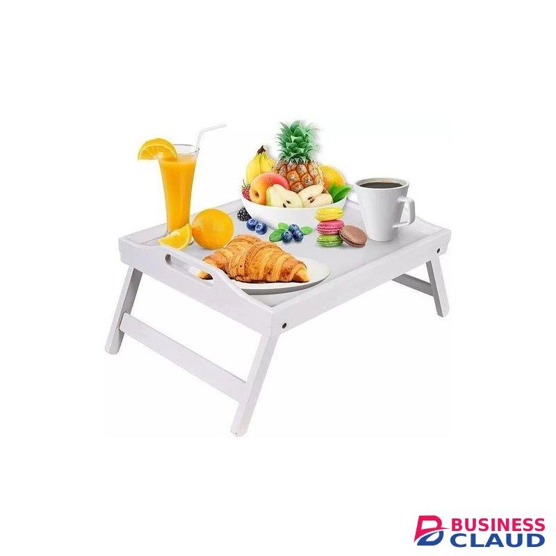 Bamboo breakfast in bed tray with foldable legs