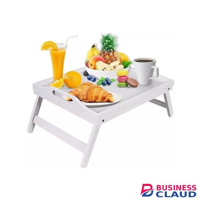 Bamboo breakfast in bed tray with foldable legs