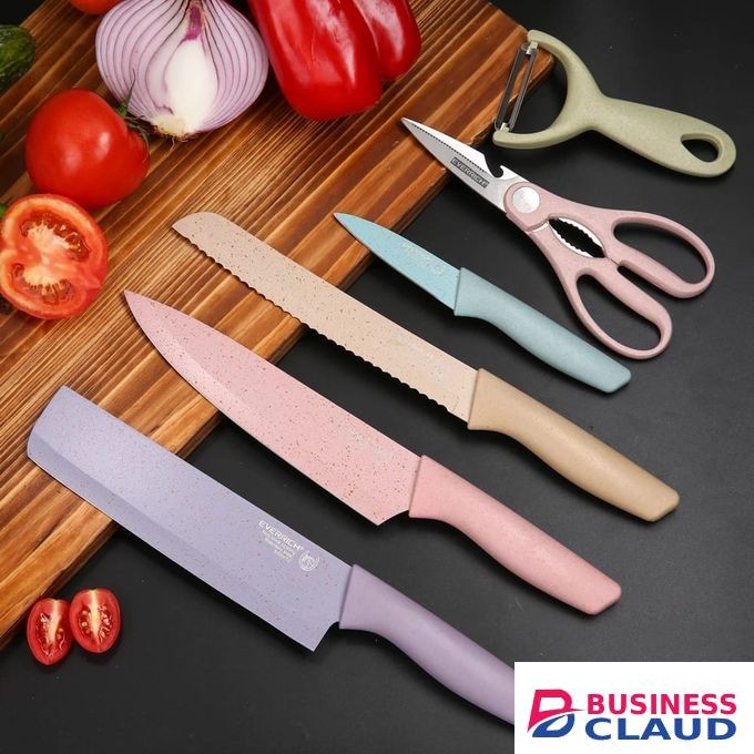 7pcs Knife Set With A Chopping Board And Stand