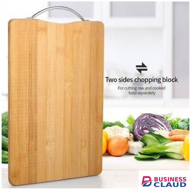 Wooden Chopping Board for Kitchen with Metal Handle, Vegetable Cutting Board for Kitchen Items, BPA Free, Eco-Friendly, Anti-Microbial
