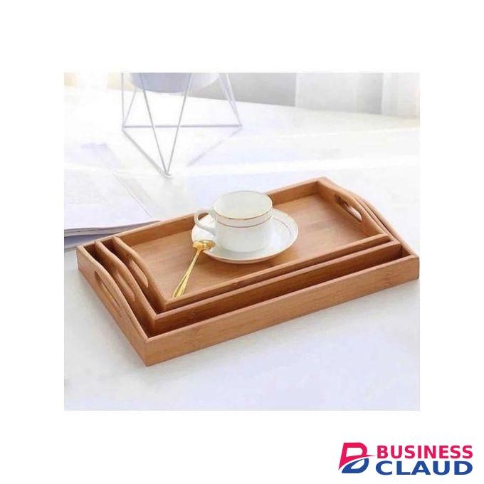 Bamboo Heavy Duty 3 In 1 Serving Trays/ Wooden Serving Trays