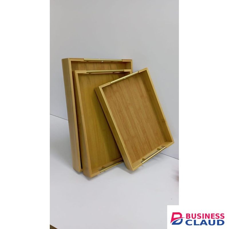Wood 3 in 1 bamboo serving tray
