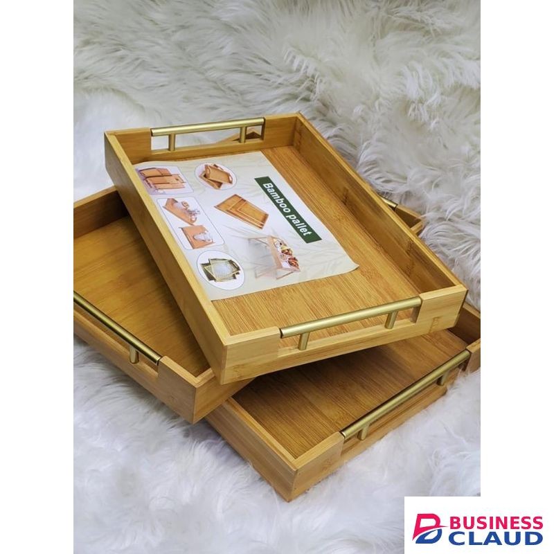 Wood 3 in 1 bamboo serving tray