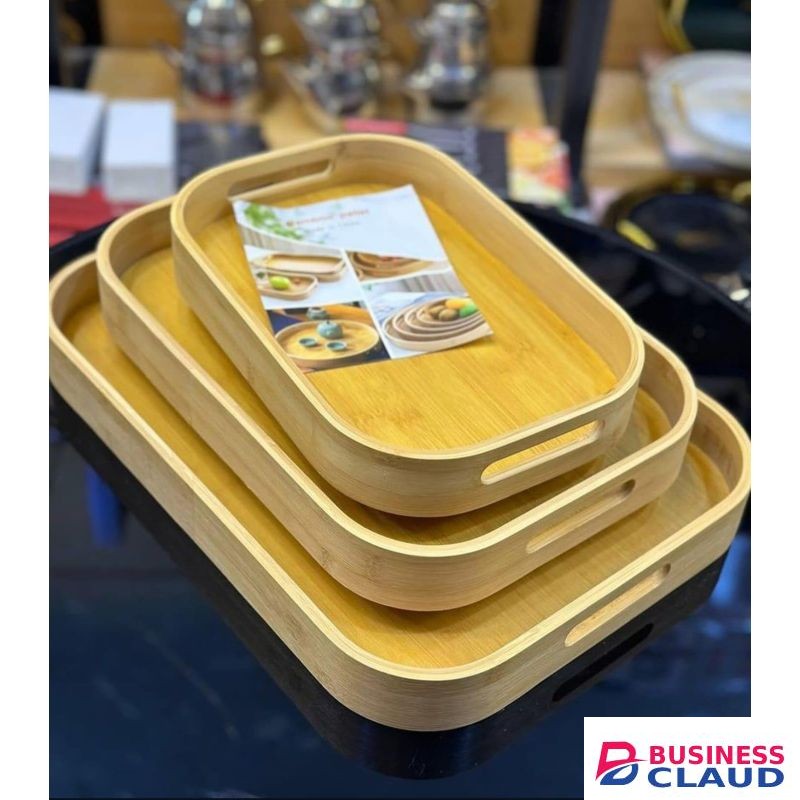 WOODEN 3pcs Multi-functional Bamboo Food storage Trays
