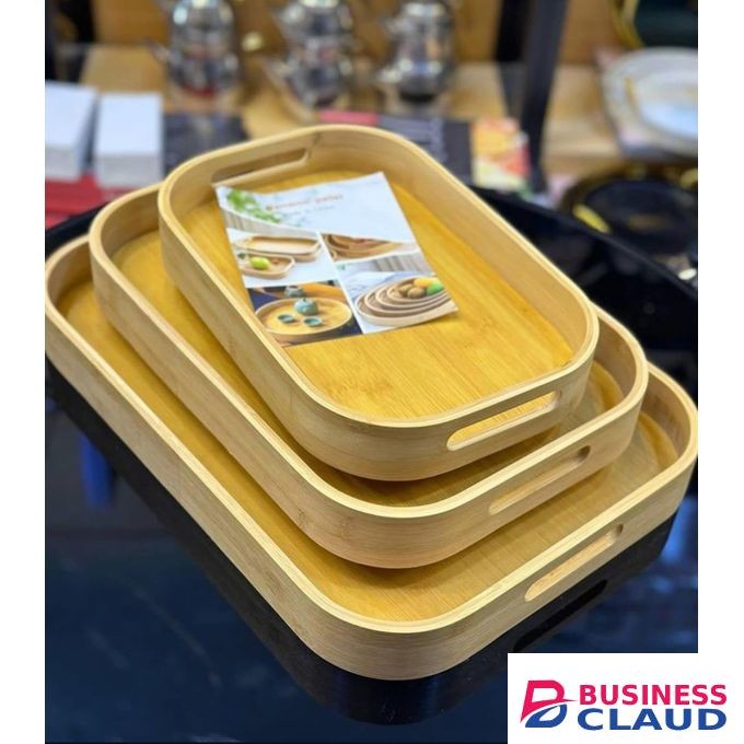 WOODEN 3pcs Multi-functional Bamboo Food storage Trays