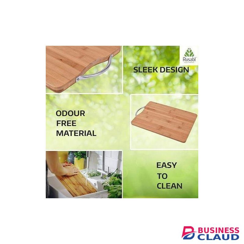 Wooden Chopping Board for Kitchen with Metal Handle, Vegetable Cutting Board for Kitchen Items 20"
