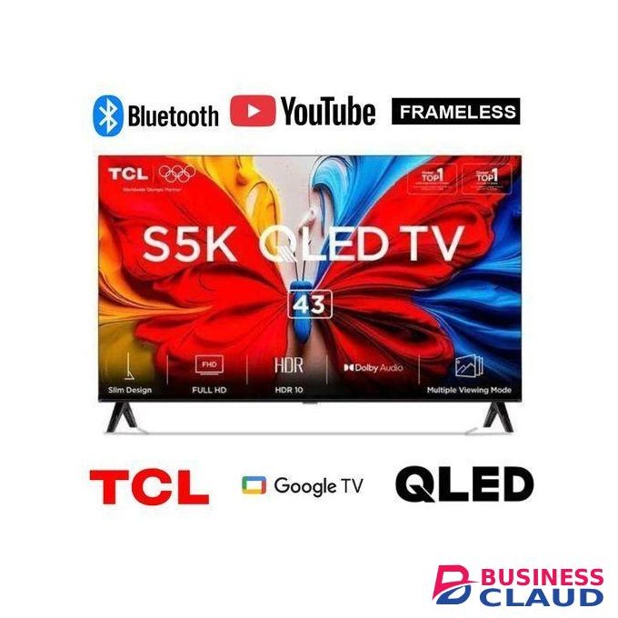 TCL 32S5K – 32" QLED Full HD Smart Google TV – HDR10, Dolby Audio, Frameless Design, Model 2025-(1-Year Warranty)