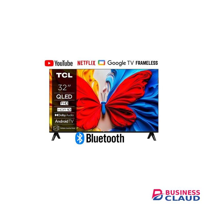 TCL 32S5K – 32" QLED Full HD Smart Google TV – HDR10, Dolby Audio, Frameless Design, Model 2025-(1-Year Warranty)+FREE WALL BRACKET+TV GUARD
