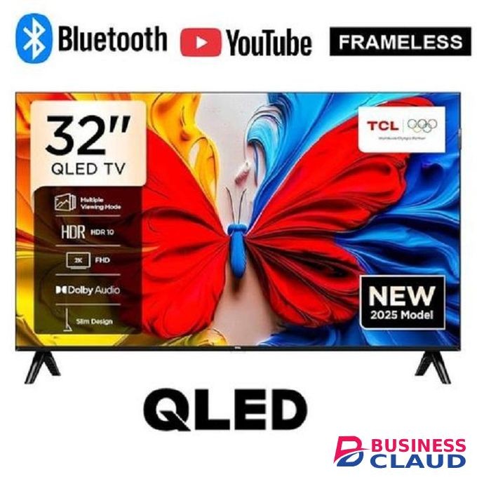 TCL 32" Inch,32S5K Television Smart Android TV QLED TV HDR 10 Google AI TV, Dolby Audio, Game Mode,Bluetooth Enabled,Wifi Enabled,Icast Screen Mirroring,1 year Warranty