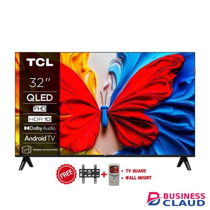 TCL 32" Inch QLED FRAMELESS SMART,GOOGLE TV Bluetooth-Enabled,Netflix/Youtube+FREE TV Guard+Wall Bracket