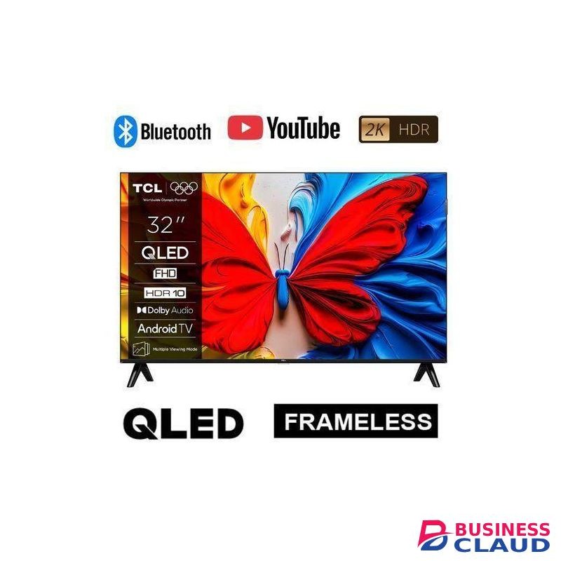 TCL 32" Inch QLED FRAMELESS SMART,GOOGLE TV Bluetooth-Enabled,Netflix/Youtube(1 year warranty)+FREE TV Guard+Wall Bracket