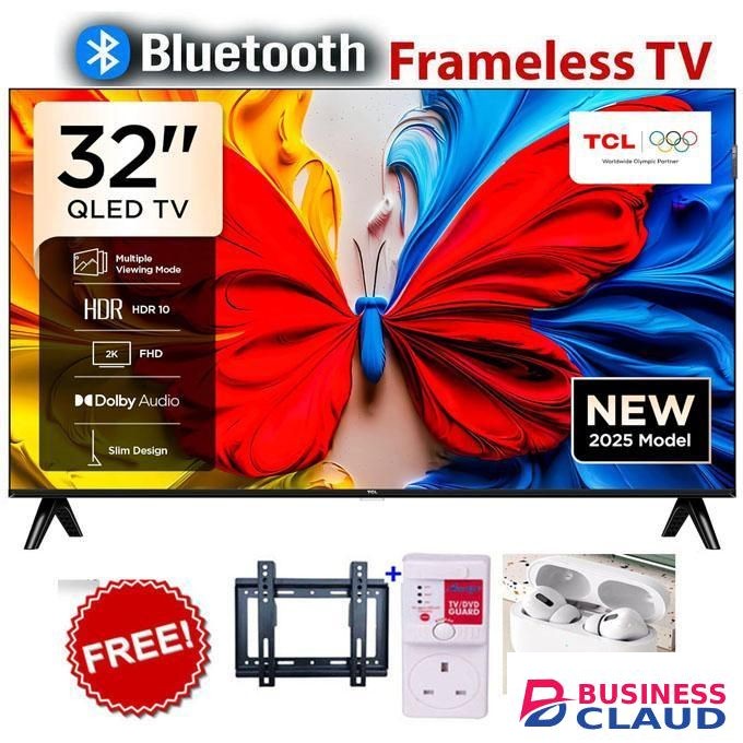 TCL 32" Inch,32S5K Television Smart TV QLED HDR 10 Google TV, Dolby Audio, Game Mode+FREE GIFTS