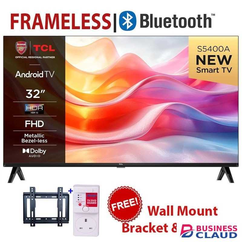 TCL S5400S,32" Inch,Google/Android TV,Bluetooth,Full HD TV/NETFLIX+FREE BRACKET+TV GUARD