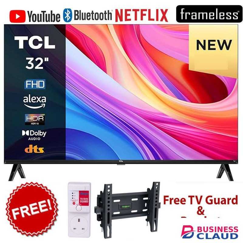 TCL 32S5400,32" Inch,Android TV,Bluetooth,NETFLIX,FHD LED TV+TILT BRACKET+TV GUARD