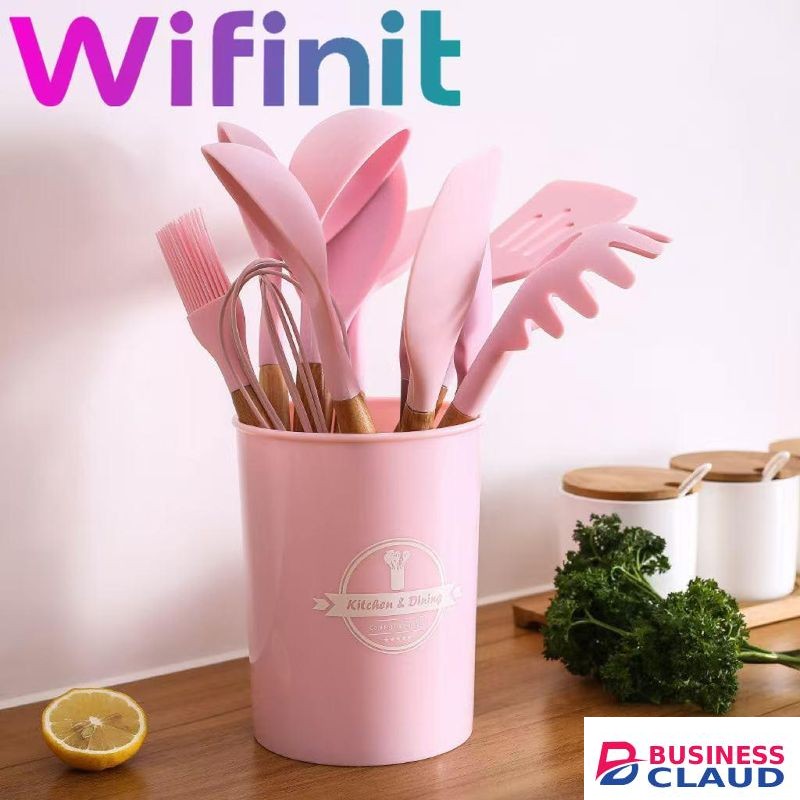 WIFINIT Silicon Silicone Kitchen Set (12 Piece) Kitchenware Serving Spoon