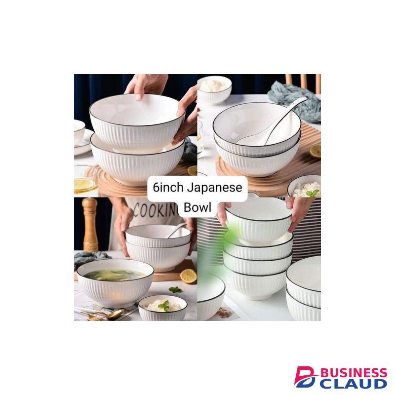 Ceramic CeramicSolid Color Round Rice /Soup Bowls 6pcs