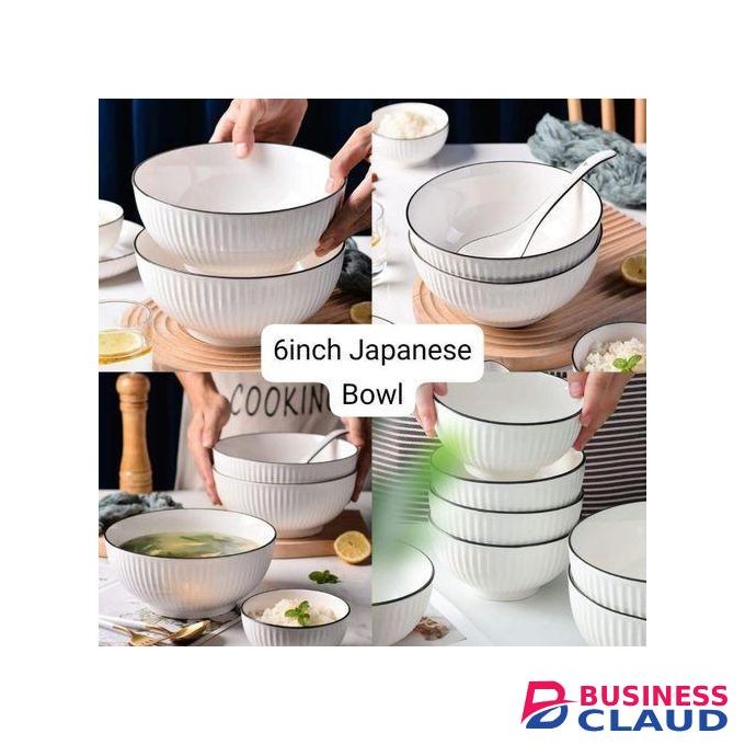 Ceramic CeramicSolid Color Round Rice /Soup Bowls 6pcs