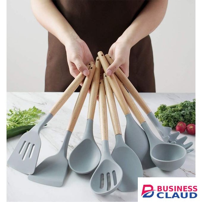 12pcs Non-stick Silicone Cookware/ Serving Spoons Set