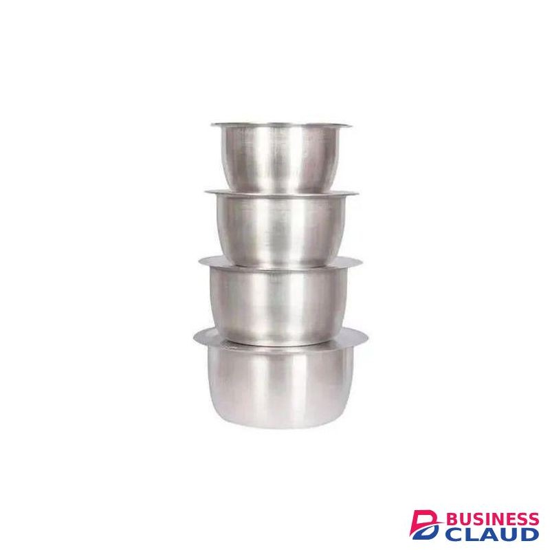 4-Piece Stainless Aluminum Cookware Set – Durable Sufurias Without Lids for Everyday Cooking(no lids included)