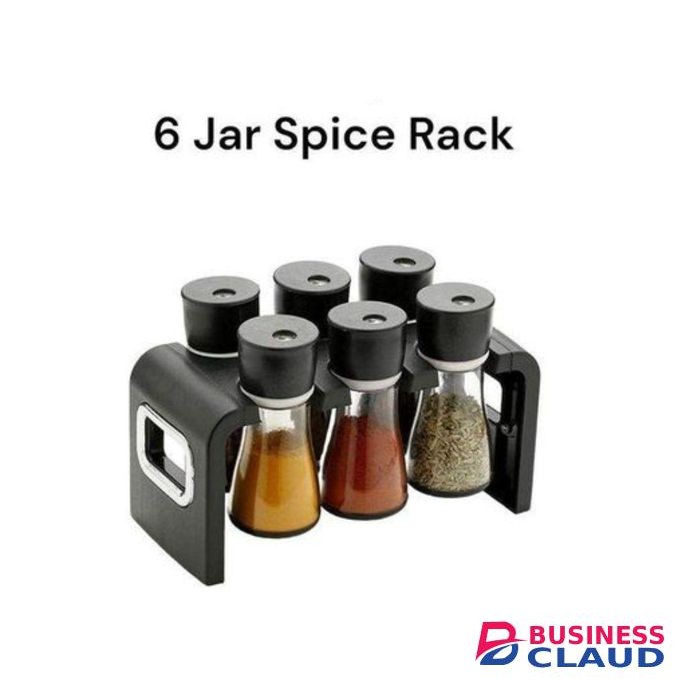 12PCs Nonstick Silicone Spoon set with Wooden Handles Plus Free 6PCs Spice Jar Set with Holding Rack