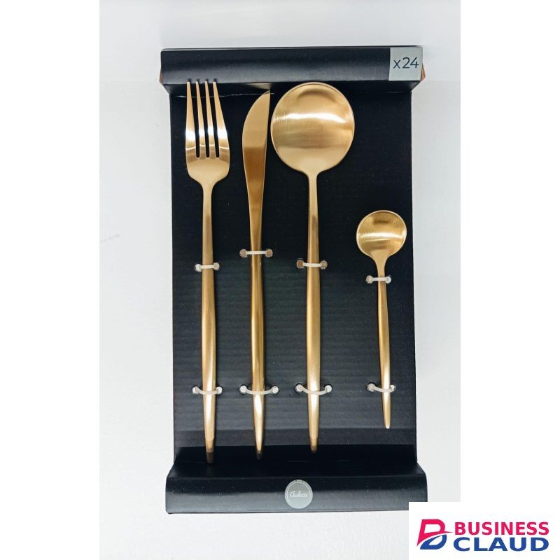 West Faina Brass-colored Cutlery set in matt (24 pieces)