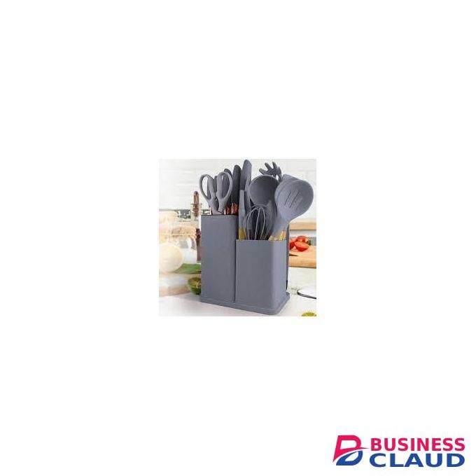 19-Piece Silicone Kitchen Utensil Set With Storage Holder, Executive Silicone Spoons, Non-Stick Cooking Utensil Set, Kitchen Gadget Set