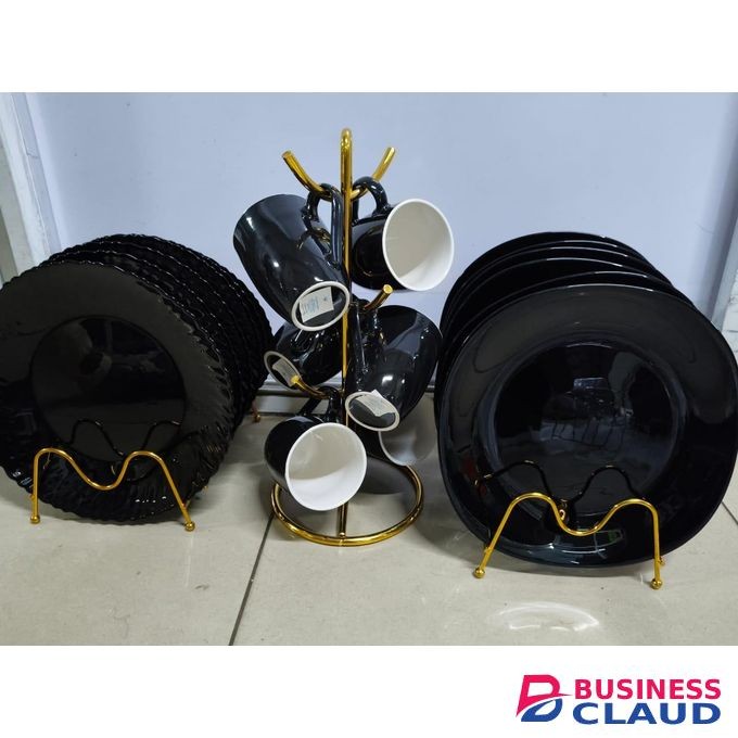 All Black 18pcs Combo Dinner set