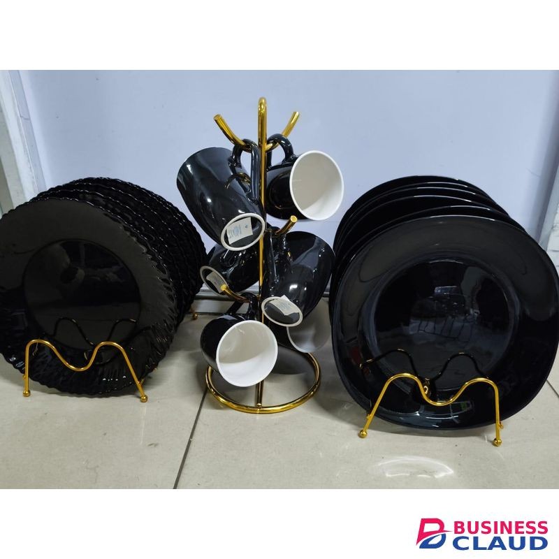 All Black 18pcs Combo Dinner set