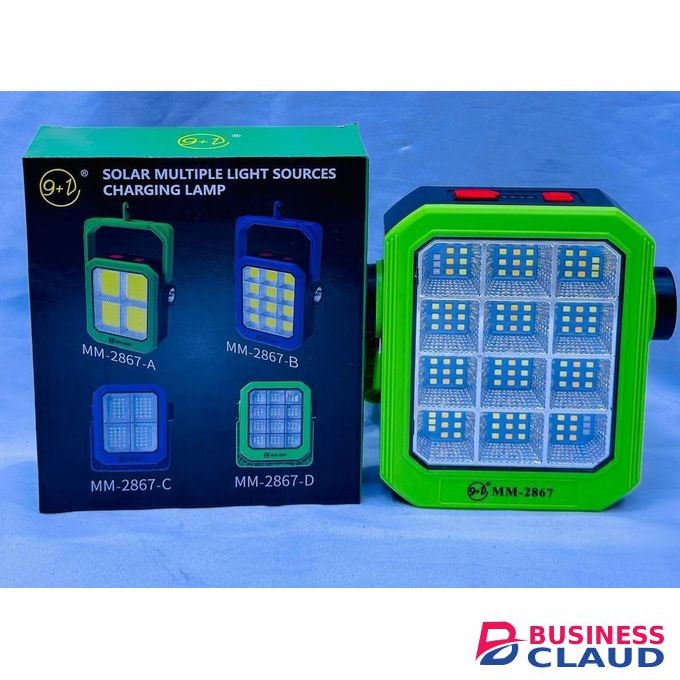 Solar Multiple Sources Charging Lamp – Rechargeable with Solar Panel & USB Charging Portable LED Emergency Light for Camping Home Outages