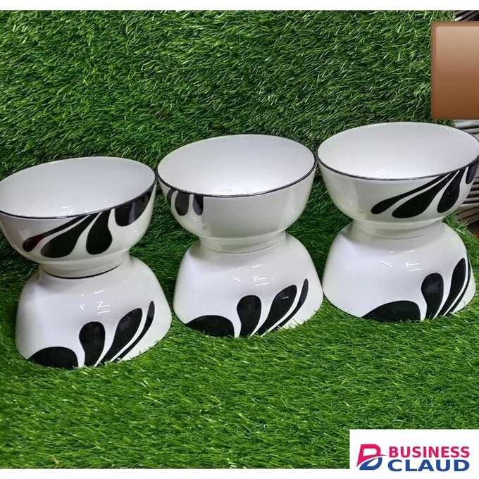 Set of 6 White Ceramic Soup Bowls 6 inches